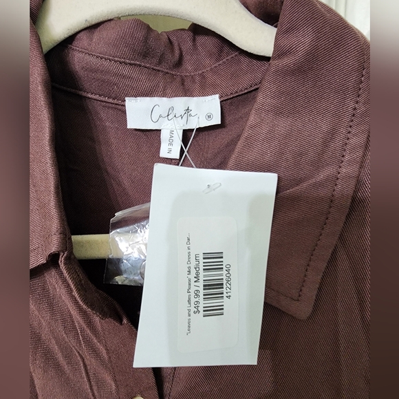 NWT Calista Brown button-down dress - Picture 5 of 7